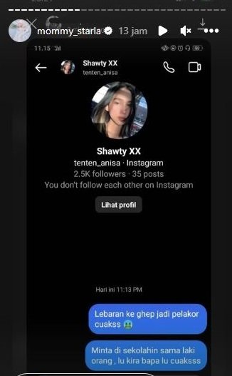 Inara mengirimkan DM kepada @tenten_anisa