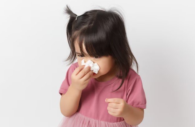 Anak hidung tersumbat.