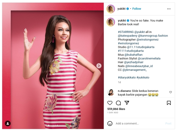 unggahan Yuki Kato di instagram @yukikt