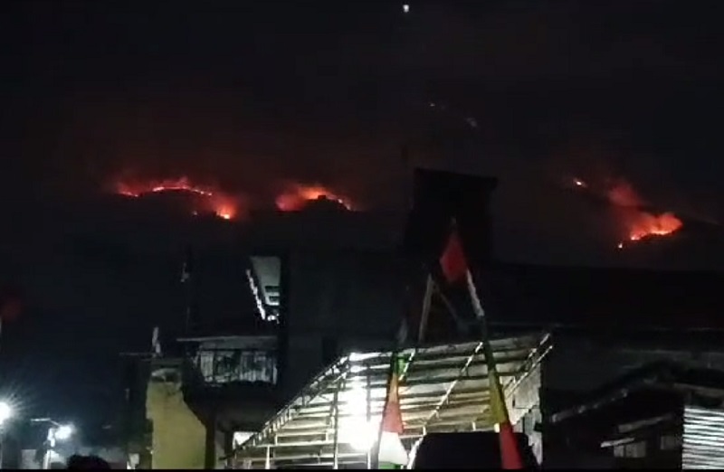 kebakaran di Gunung Sumbing