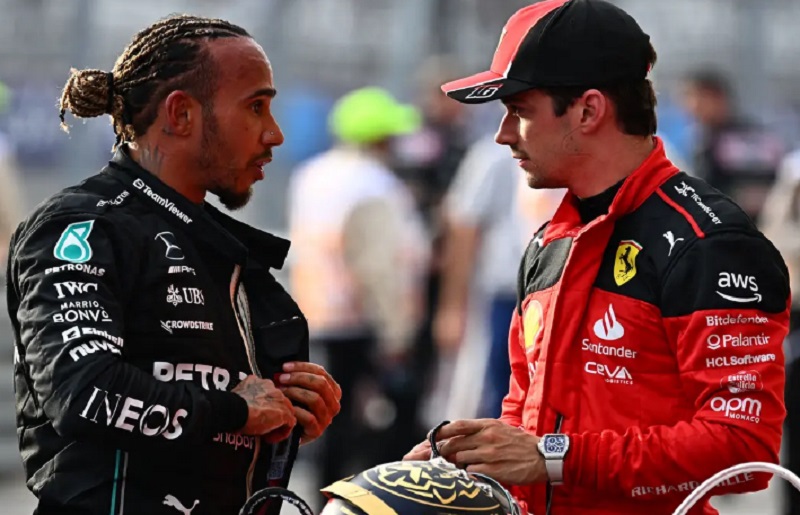 Lewis Hamilton dan Charles Lecrlec