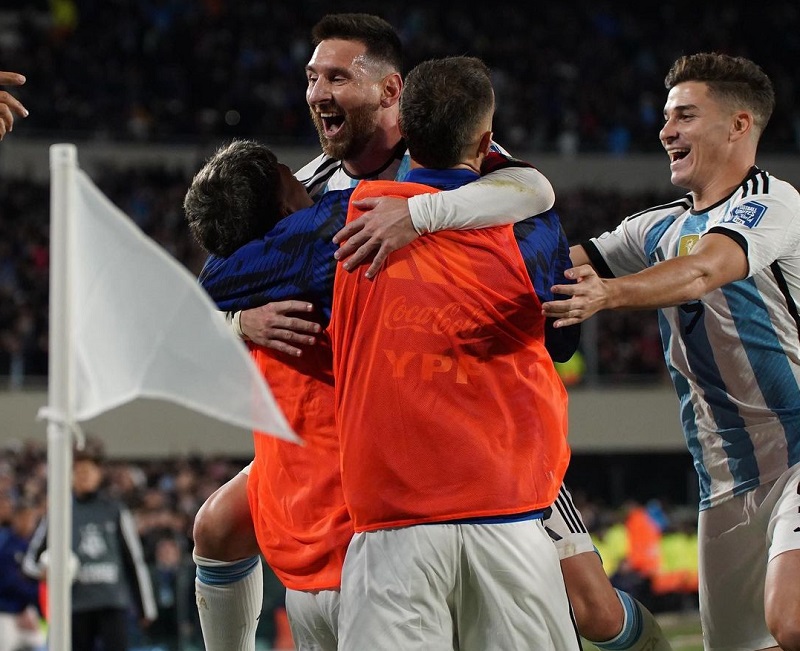 Lionel Messi dan skuad Timnas Argentina