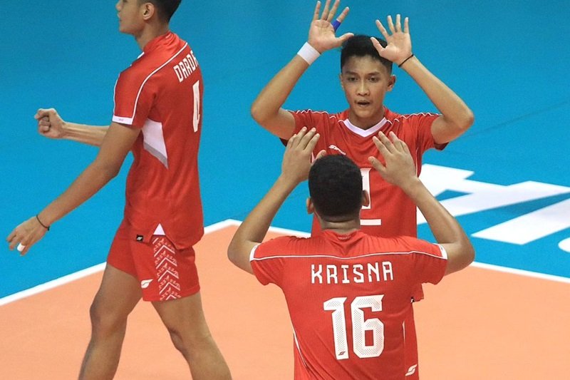 Timnas Voli Indonesia di AVC U-20 2024 lawan India