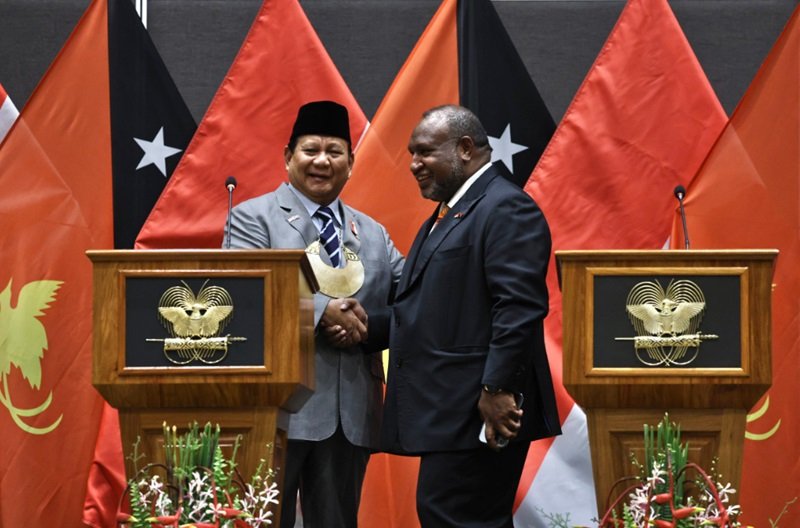 Prabowo Subianto dan PM Papua Nugini 2