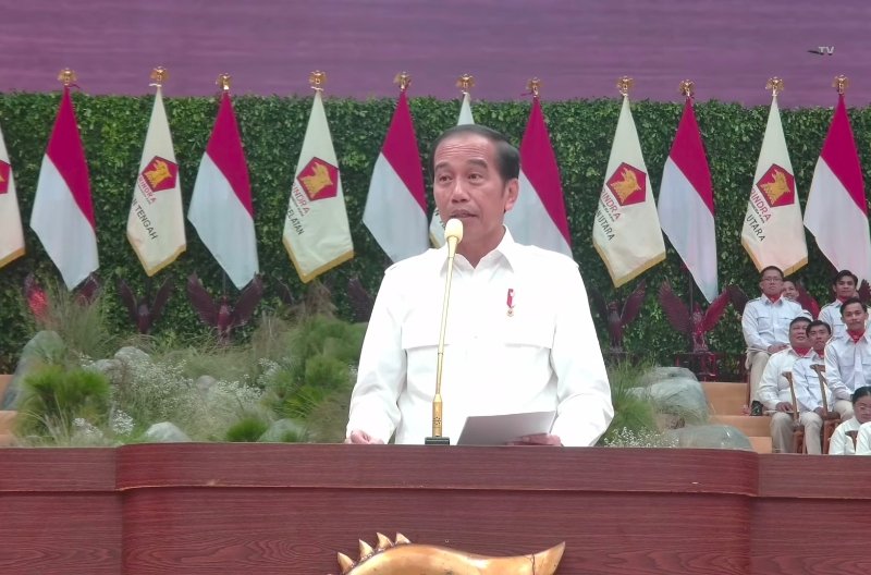 Presiden Jokowi di Apel Kader Gerindra