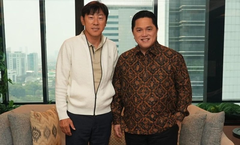 Shin Tae-yong dan Erick Thohir