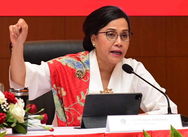 Sri Mulyani Indrawati dalam konferensi pers RAPBN 2025