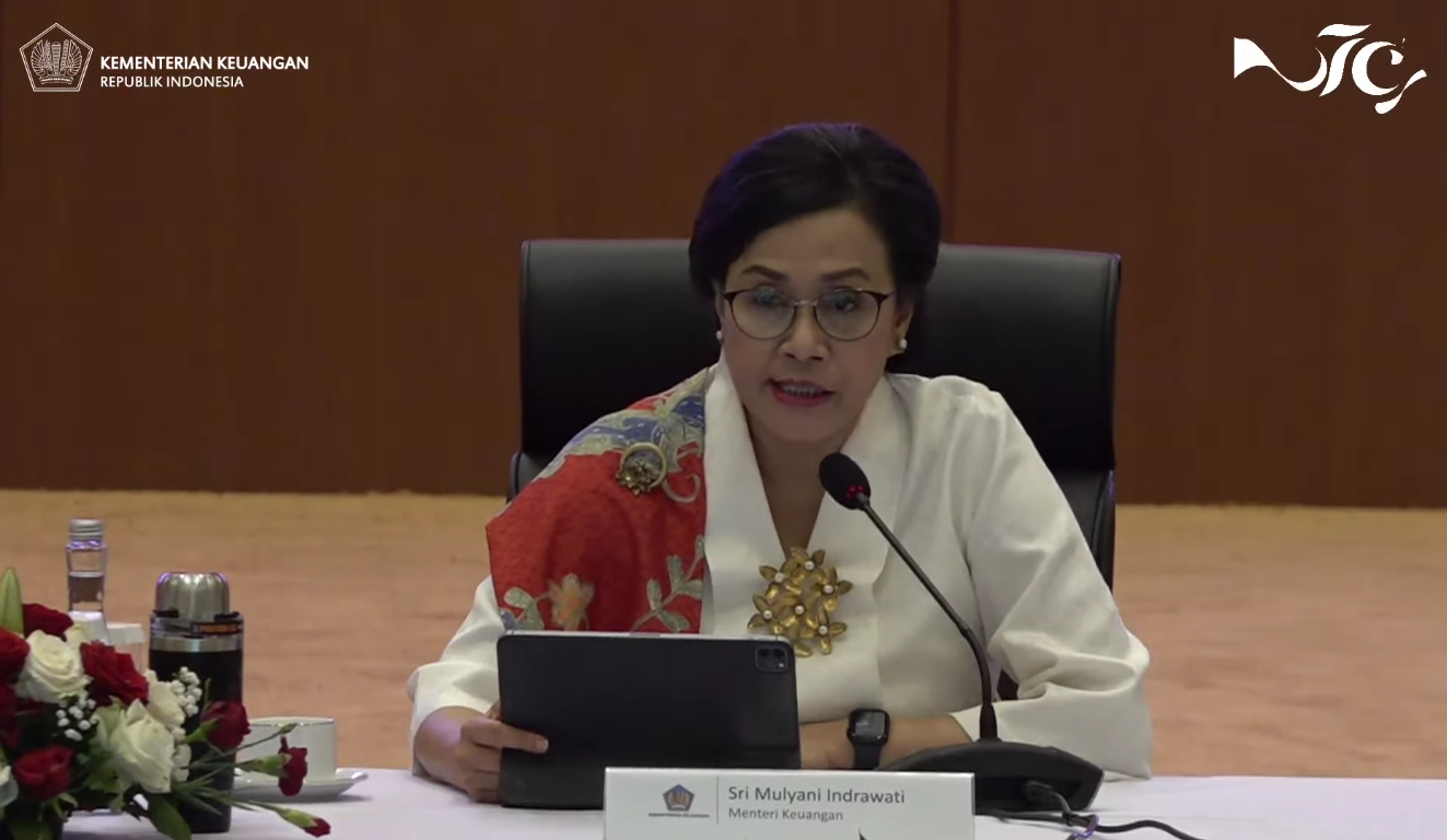 Sri Mulyani Indrawati dalam konferensi pers RAPBN 2025