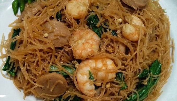 Bihun udang bakso ikan