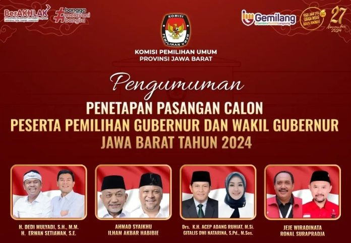 Paslon Cagub dan Cawagub Jawa Barat Pilkada 2024