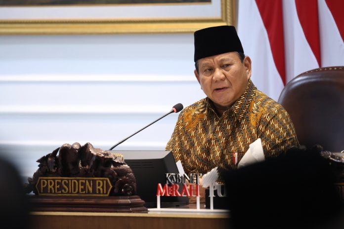 Prabowo di Rapat Kabinet Merah Putih