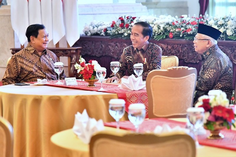 Presiden Jokowi dan Prabowo dan KH Maruf Amin