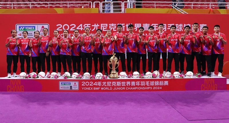 Tim Badminton Junior Indonesia juara Piala Suhandinata 2024