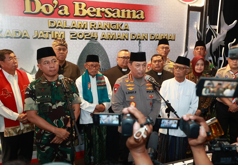 Doa Bersama Kapolri dan Panglima TNI di Jawa Timur