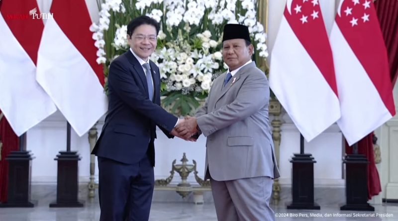 Prabowo dan PM Singapura Lawrence Wong