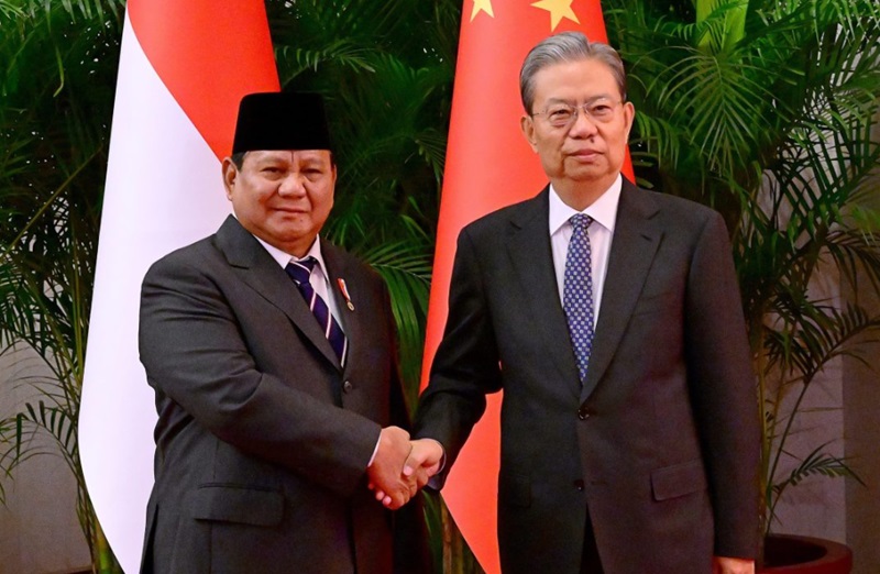 Presiden Prabowo bersama Ketua Kongres RRT
