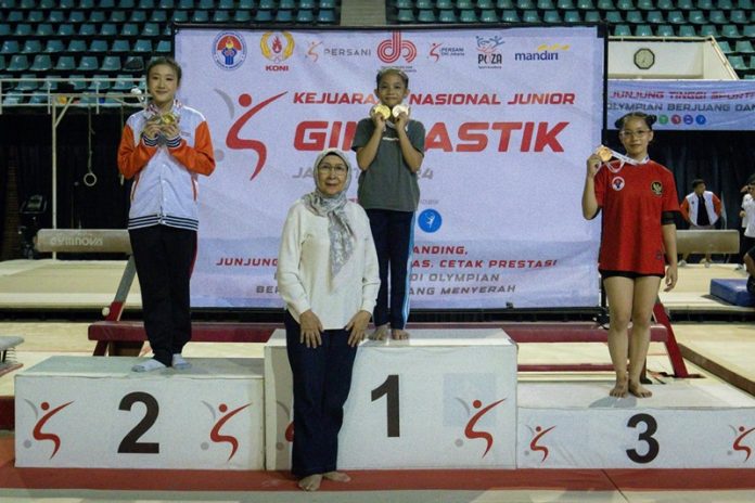 Aulia Fakhira di Kejurnas Gimnastik 2024