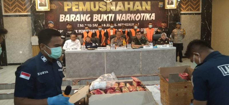 Pemusnahan Narkoba di Makassar