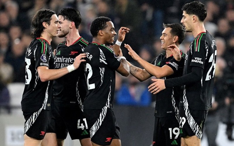 Skuad Arsenal di Liga Inggris saat lawan West Ham