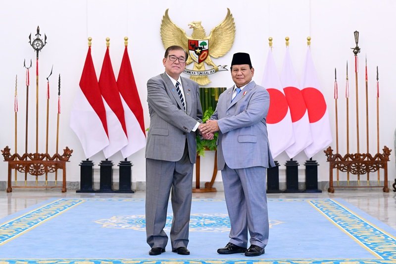 Presiden Prabowo Subianto Sambut Kunjungan Resmi PM Ishiba di Istana Kepresidenan Bogor