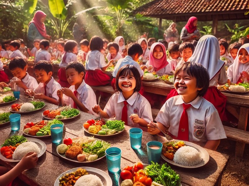 Siswa sd makan bergizi