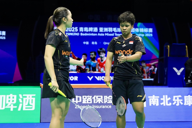 Meilysa Trias Puspitasari-Rachel Allesya Rose di Kejuaraan Badminton Beregu Campuran Asia 2025
