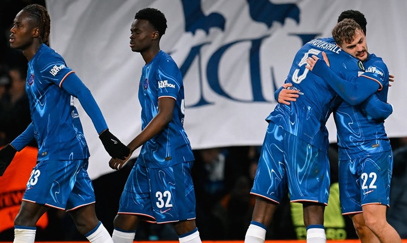Skuad Chelsea saat selebrasi gol