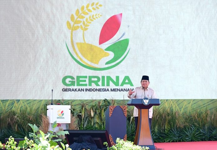 Presiden Prabowo saat peluncuran Gerina