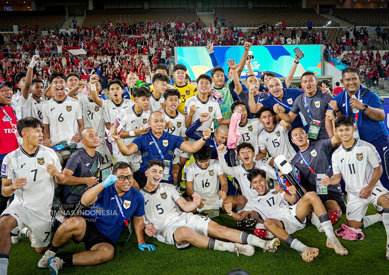 Timnas U-17 Indonesia Usai Mengalahkan Korea Selatan di Piala Asia U-17 2025