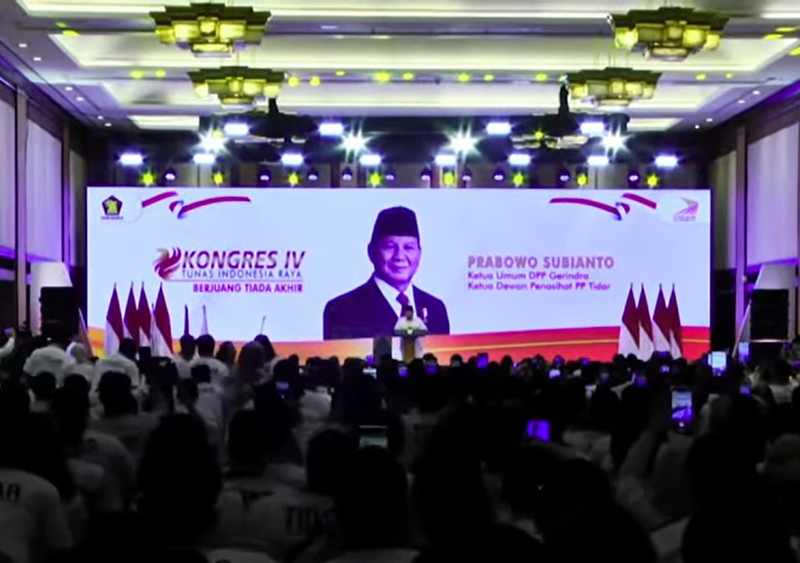 Prabowo di Kongres Tidar 2025