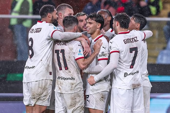 Skuad AC Milan saat selebrasi gol