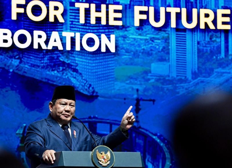 Presiden Prabowo Subianto di acara infrastruktur