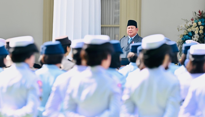 Presiden Prabowo Subianto saar memimpin Upacara Peringatan Hari Lahir Pancasila di Gedung Pancasila