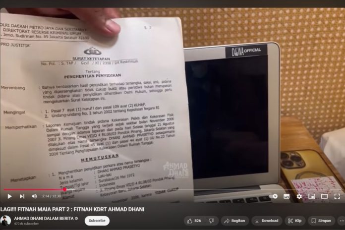 Ahmad Dhani saat menjelaskan kasus KDRT di video Fitnah Maia Part 2