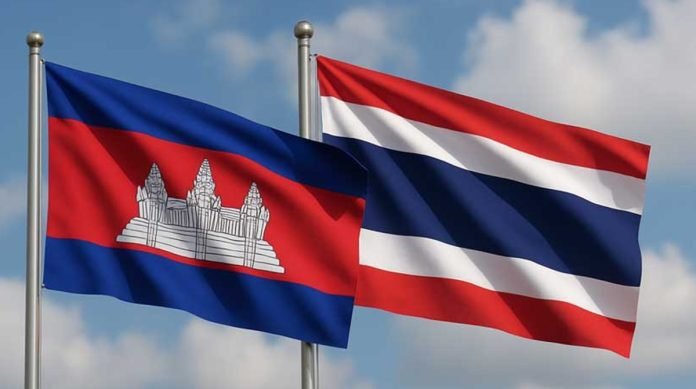 Bendera Kamboja dan Thailand