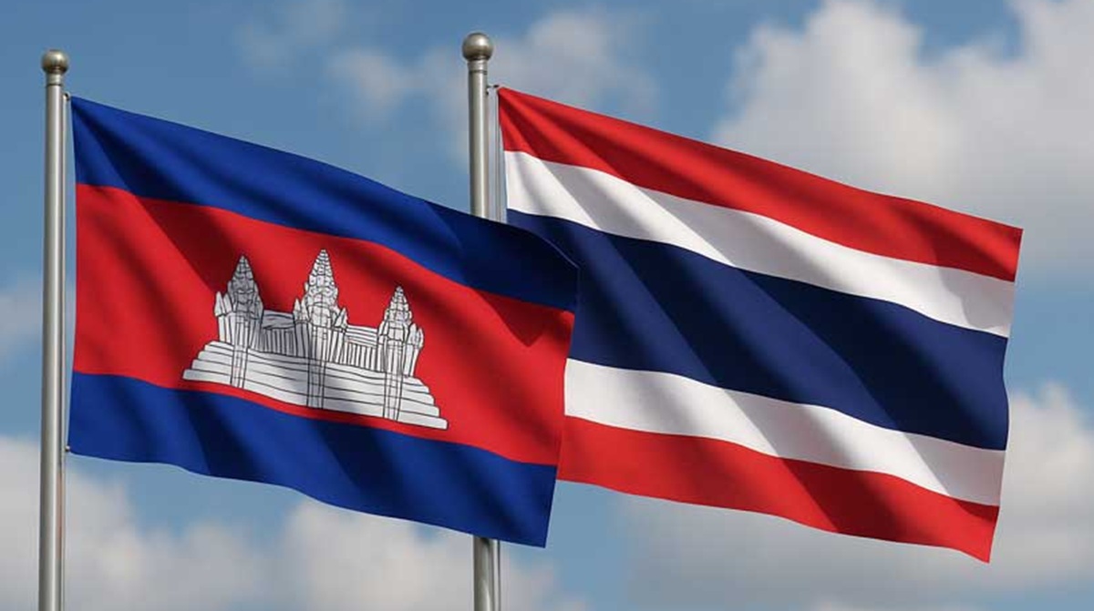 Bendera Kamboja dan Thailand
