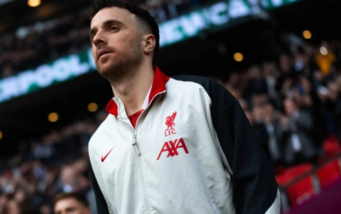Diogo Jota saat membela Liverpool