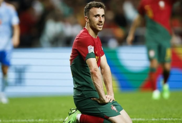 Diogo Jota saat membela Timnas Portugal