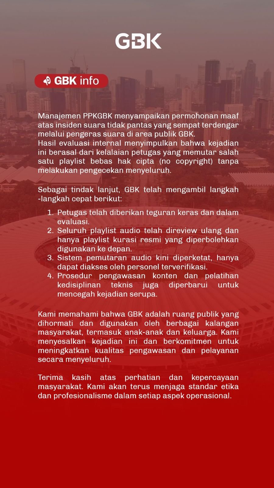 Siaran terbuka PPKGBK.