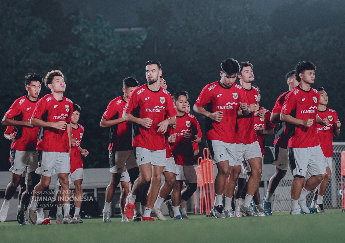 Timnas U-23 Indonesia saat latihan jelang Piala AFF U-23 2025
