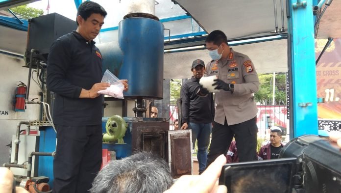 Pemusnahan Narkoba di Polrestabes Makassar