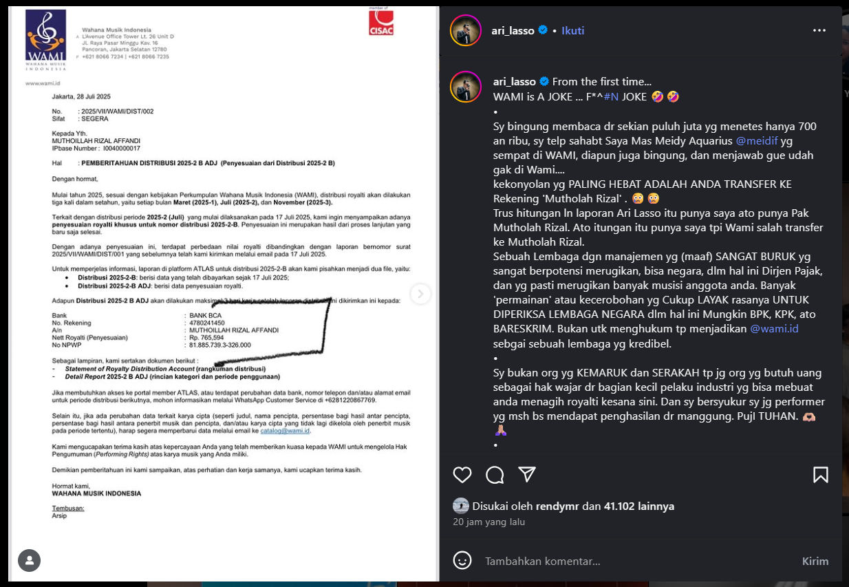 Postingan Ari Lasso