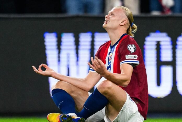 erling haaland selebrasi gol lawan moldova di kualifikasi piala dunia 2026 zona eropa