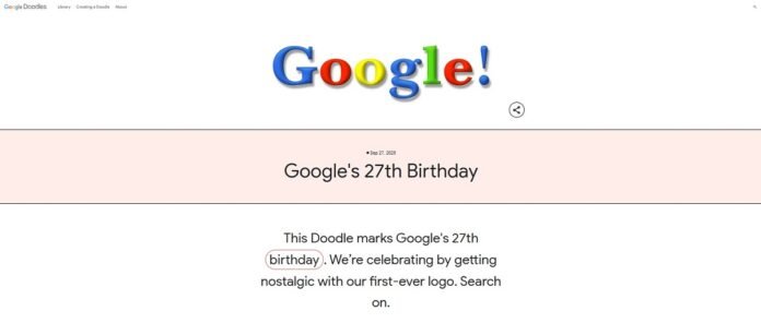 logo ulang tahun google pasang logo lawas