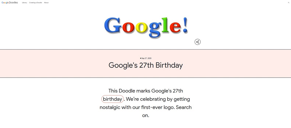 logo ulang tahun google pasang logo lawas