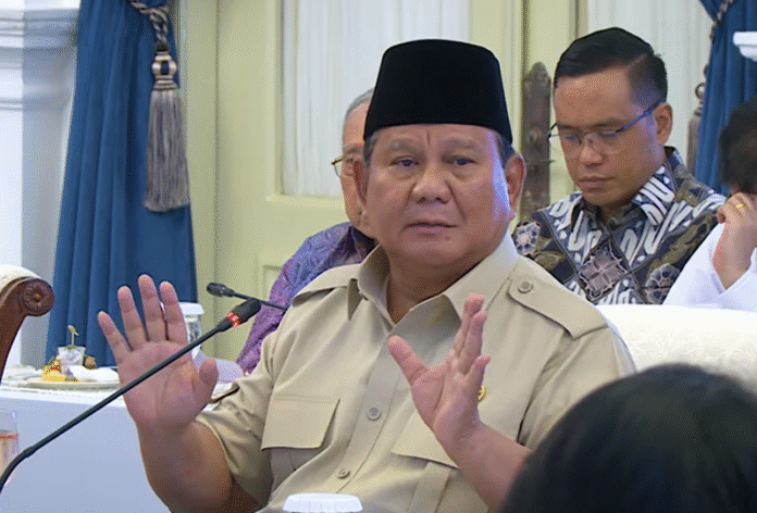 presiden prabowo subianto saat menerima audiensi gerakan nurani bangsa