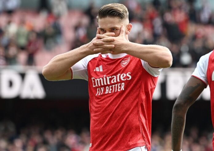 viktor gyokeres selebrasi gol bersama arsenal
