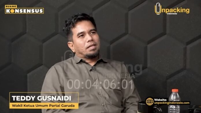 Wakil Ketua Umum Partai Garuda Teddy Gusnaidi dalam podcast YouTube