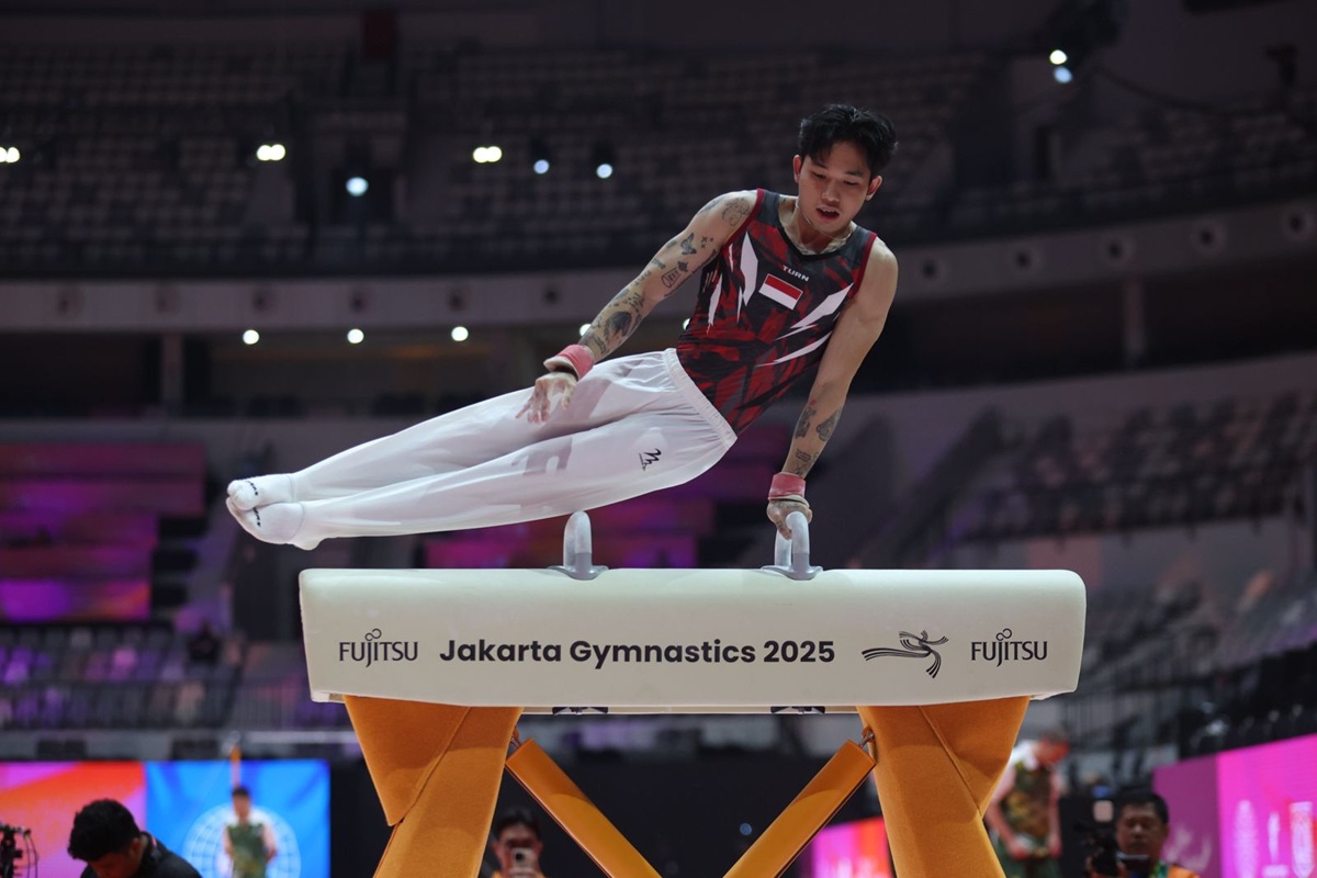 Gymnast Putra Indonesia tengah persiapan menjelang Jakarta Gymnastics 2025