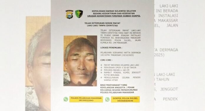 Jenazah pria tanpa identitas